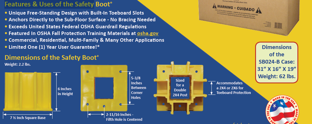 Safety Boot Guard Rail System (Box of 24) – DM Rentals and Sales